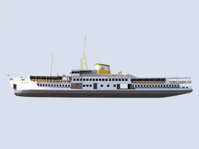Istanbul Vapuru Cityline Ferry Low-poly 3D model