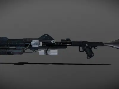 Star wars dc-15a blaster rifle with Grenade Launcher Low-poly 3D model