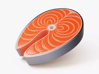 Stylized Salmon Steak 3D model