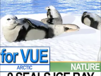 9 Seals 9 Arctic Bay 3D model