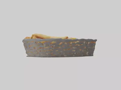 Fish and chips basket model Low-poly 3D model