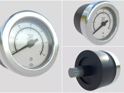 Pressure Gauge M1 Low-poly 3D model