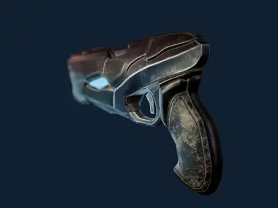 Pistol - Game Ready adamantium gun Low-poly 3D model