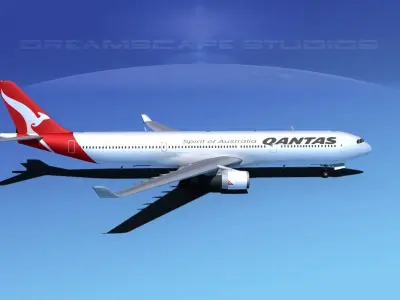 Airbus A330-300 Qantas 3D model