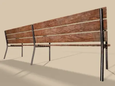 outdoor bench Free low-poly 3D model purchase