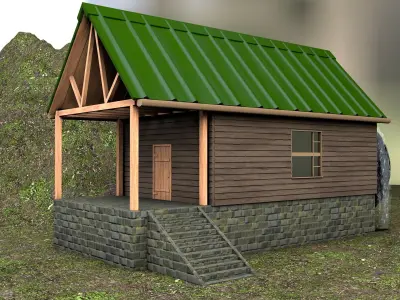 Old Shack Free low-poly 3D model