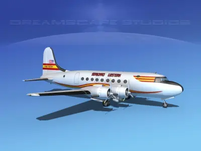 Douglas DC-4 Seaboard and Western 3D model