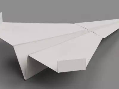 Paper Plane V2 Low-poly 3D model