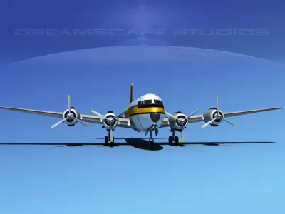 Douglas DC-7B Air Express Europe 3D model
