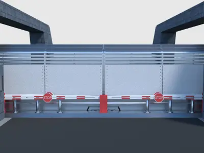Compound Fence - Modular Low-poly 3D model