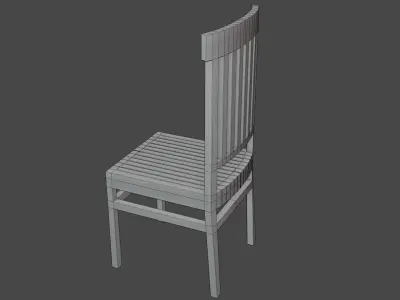 3D Dining room chair low poly Free 3D model
