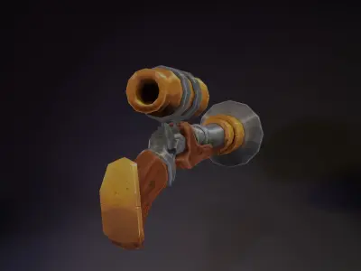 Rifle - handpainted Low-poly 3D model