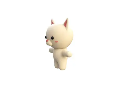 Character002 Chubby Cat  Low-poly 3D model