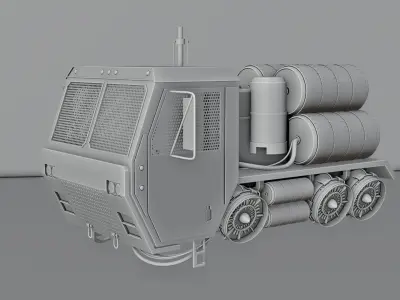 Diesel Punk Truck Design - Retro-futuristic 3D Model 3D model