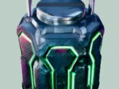 Cyberpunk Resource Container  Power Up Crate Low-poly 3D model