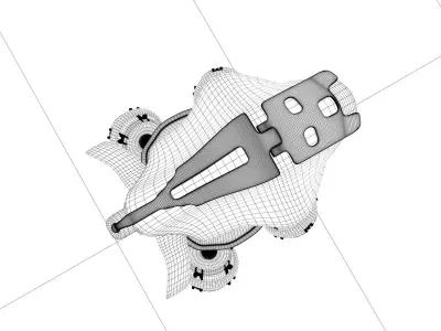 Drone robot Low-poly 3D model