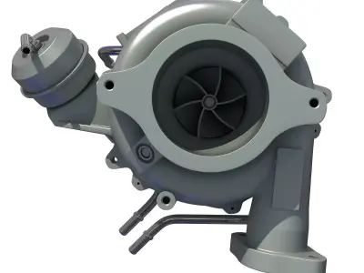 White Turbo Engine 3D model 24 3D model