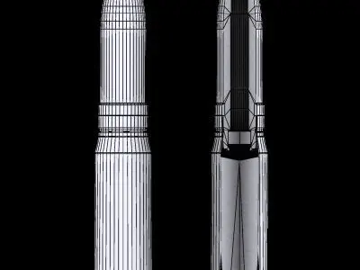 German 20mm MG 151-20 cartridge with cutaway 3D model