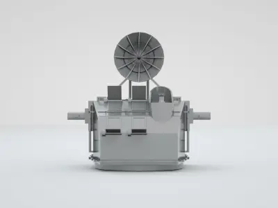 Naval Mk37 Fire Control Director System Mk9 Mod1 Mk25 Antenna 3D model