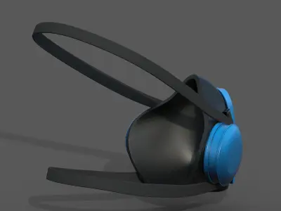 Gas mask plastic protection isolated plastic scifi  Low-poly 3D model