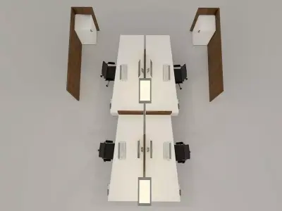 office desk with accessories Free 3D model
