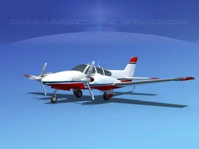 Beechcraft B55 Baron V22 3D model