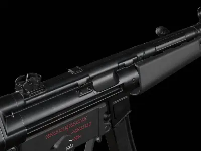 MP5 - Customizable Low-poly 3D model