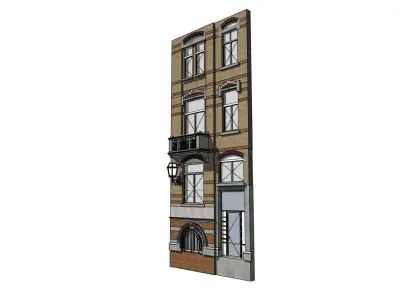 front of the tenement house 3D model