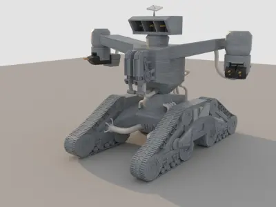Sci-fi Terminator Hunter Killer Tank 3D model