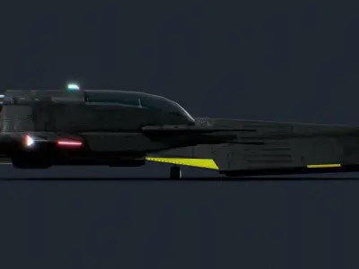 Futuristic Sci-Fi Police Airplane Space Ship 3D model