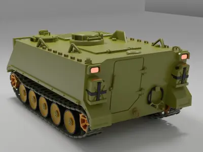 M113 APC tank   Low-poly 3D model