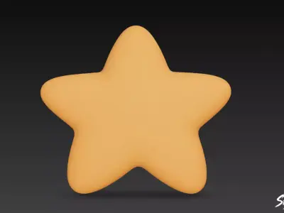 Cartoon Plush Starfish Low-poly 3D model