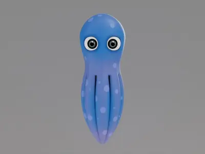 Rigged Cartoon Octopus 3D model