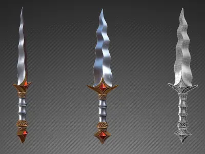 Fantasy Weapons Low-poly 3D model