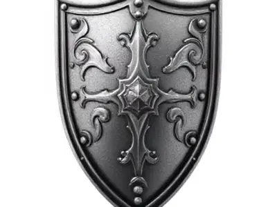 Ancient Iron Shield Low-poly 3D model