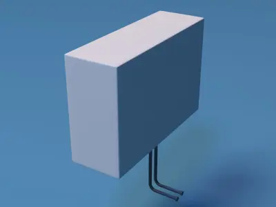 Cartoon Air Conditioner External Part 3D model