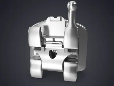 Self Ligating Dental Braces Bracket V02 3D model