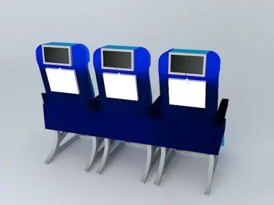 Premium Economy Class Airplane Seats Free 3D model