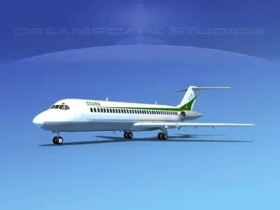 Douglas DC-9-30 Ozark Airlines 3D model