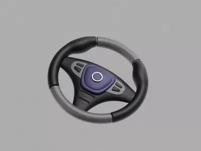 Steering Wheel Low-poly 3D model buy