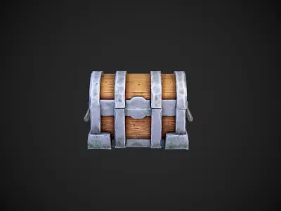 Model Parate chest Wood box Props Low-poly 3D model