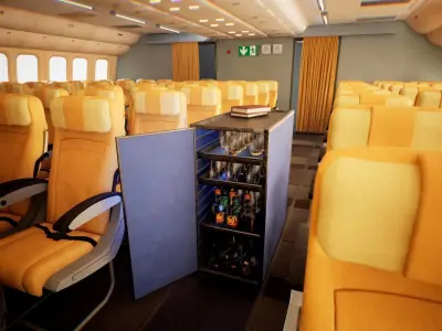 Airplane Interior 36 Assets Low-poly 3D model