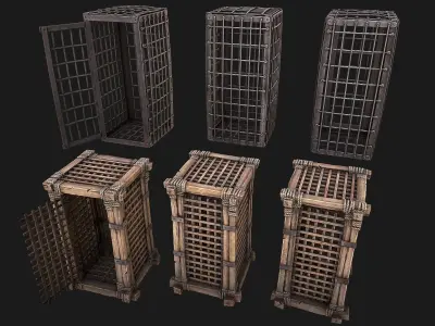 Medieval Prison Cells Low-poly 3D model
