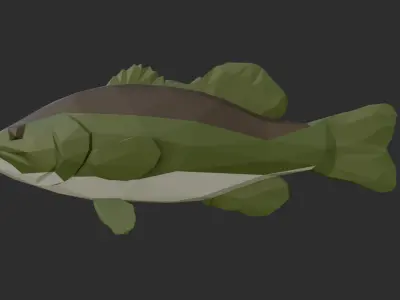 Low Poly Largemouth Bass Low-poly 3D model