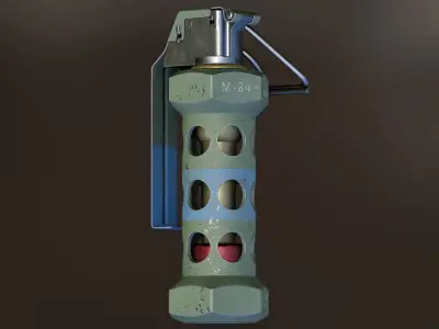 M84 Stun Grenade Game Ready Low-poly 3D model