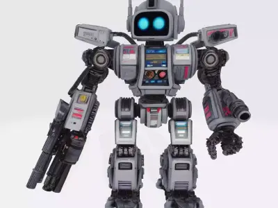 Robot Character 9 in 1 Bundle N1 3D Model Collection