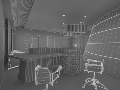 Hall Lobby Interior Low-poly 3D model