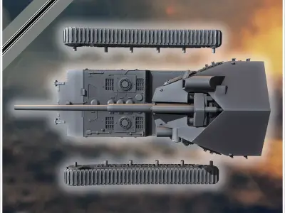 E-100 Waffentrager 128mm Pak 44 with casemate Entwicklung tank d 3D print model