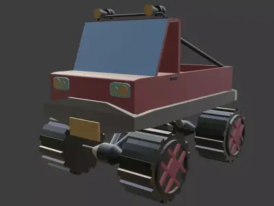 Low poly truck monster Low-poly 3D model