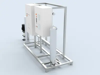 Ultra violet UV purification system for water treatment Low-poly 3D model